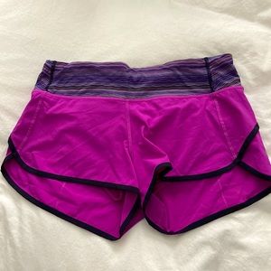 Purple/pink lululemon shorts size 6 womens